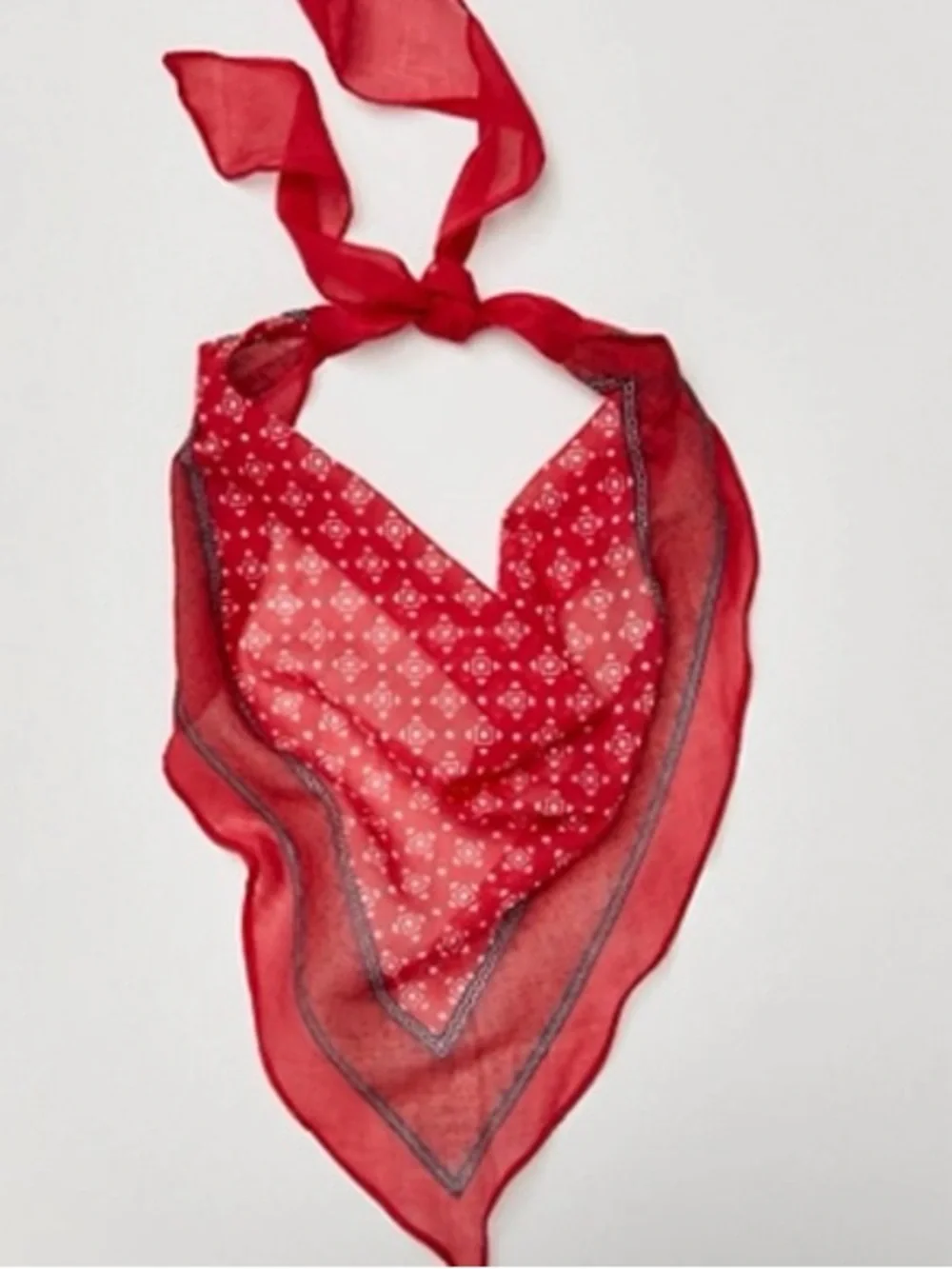 Free People Bridgette Bandana - Classic Red New